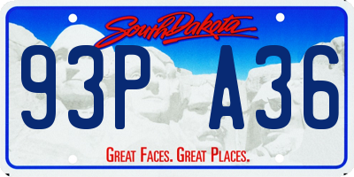 SD license plate 93PA36