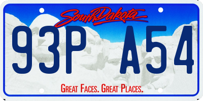 SD license plate 93PA54