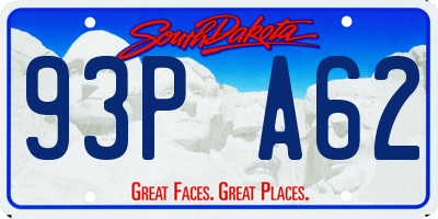 SD license plate 93PA62
