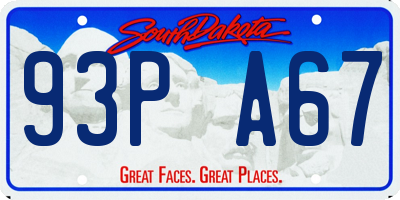 SD license plate 93PA67