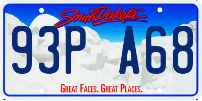 SD license plate 93PA68