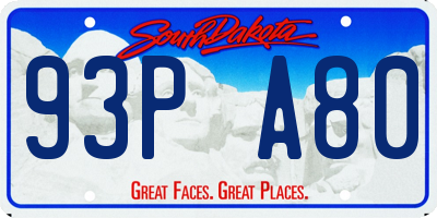 SD license plate 93PA80