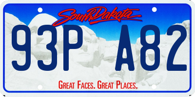 SD license plate 93PA82