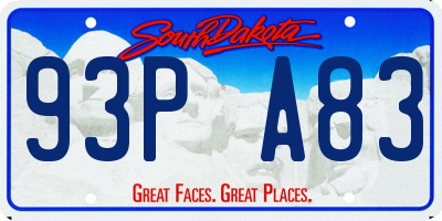SD license plate 93PA83