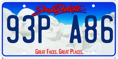 SD license plate 93PA86