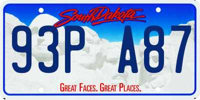 SD license plate 93PA87