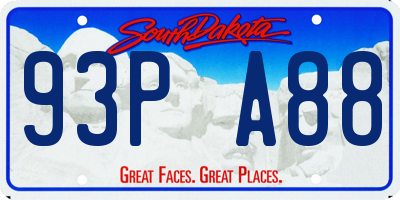 SD license plate 93PA88