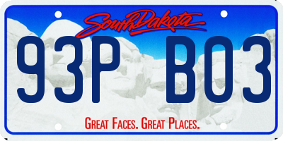 SD license plate 93PB03