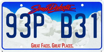 SD license plate 93PB31