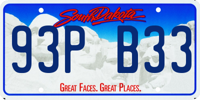 SD license plate 93PB33