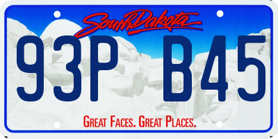 SD license plate 93PB45
