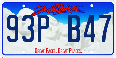 SD license plate 93PB47