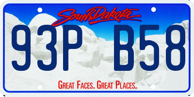 SD license plate 93PB58