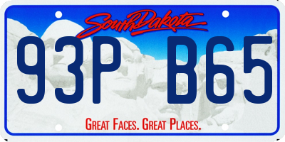 SD license plate 93PB65