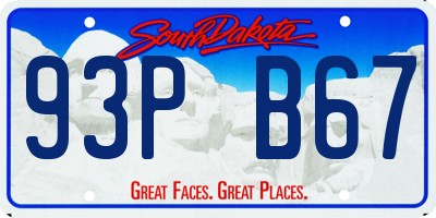 SD license plate 93PB67