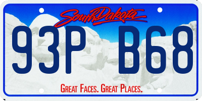SD license plate 93PB68