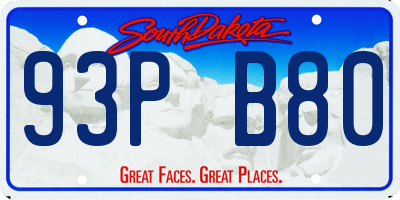 SD license plate 93PB80