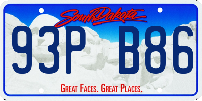 SD license plate 93PB86
