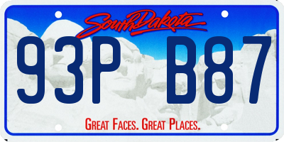 SD license plate 93PB87