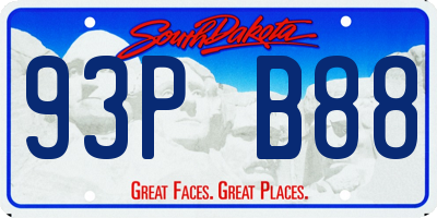 SD license plate 93PB88