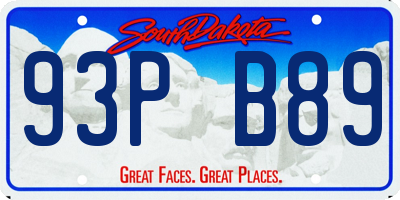 SD license plate 93PB89