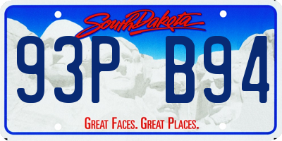 SD license plate 93PB94