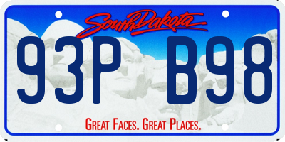 SD license plate 93PB98