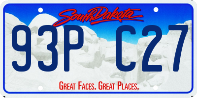 SD license plate 93PC27