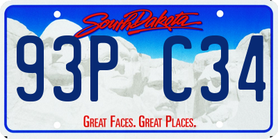 SD license plate 93PC34
