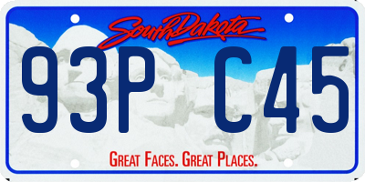 SD license plate 93PC45