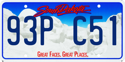 SD license plate 93PC51