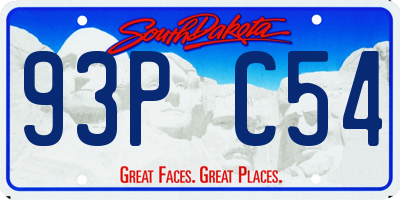 SD license plate 93PC54