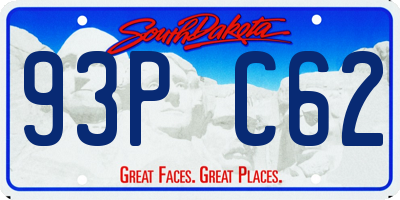 SD license plate 93PC62