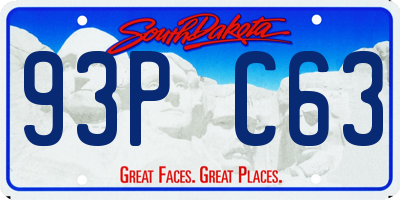 SD license plate 93PC63