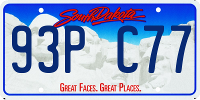 SD license plate 93PC77