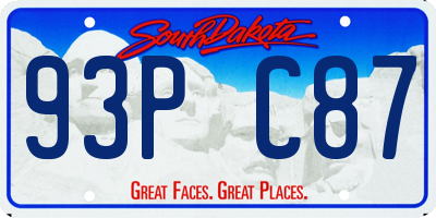 SD license plate 93PC87