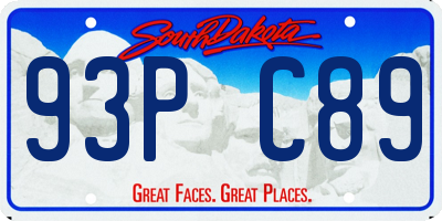 SD license plate 93PC89