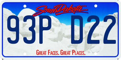 SD license plate 93PD22