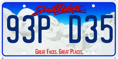 SD license plate 93PD35