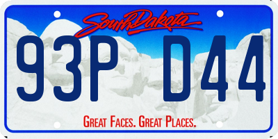 SD license plate 93PD44