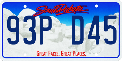 SD license plate 93PD45
