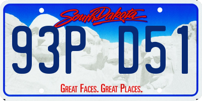 SD license plate 93PD51