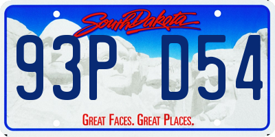 SD license plate 93PD54