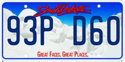 SD license plate 93PD60