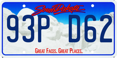 SD license plate 93PD62