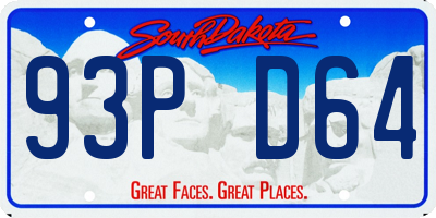 SD license plate 93PD64