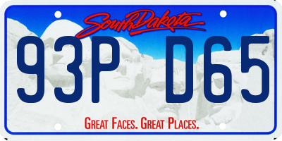 SD license plate 93PD65