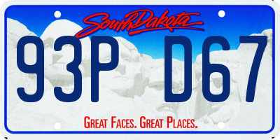 SD license plate 93PD67