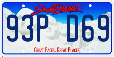 SD license plate 93PD69