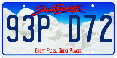 SD license plate 93PD72